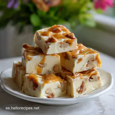 Fudge Chocolate Blanco Caramelo: Receta de 25 Minutos Tarjeta de receta