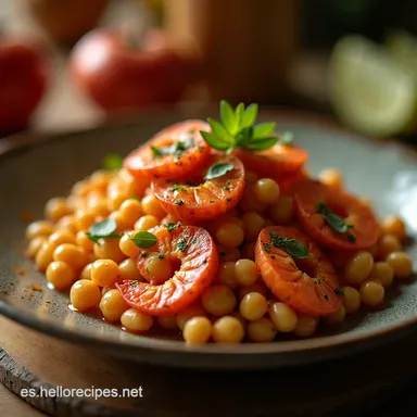 Receta F&aacute;cil de Garbanzos con Langostinos El Guiso Marino Perfecto Tarjeta de receta