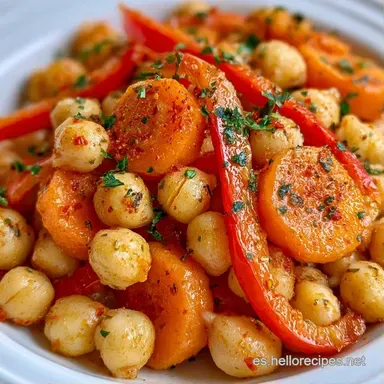 Garbanzos Con Verduras Para 2 Personas Tarjeta de receta