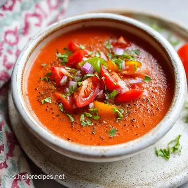 Gazpacho Andaluz Receta: 6 Raciones Tarjeta de receta