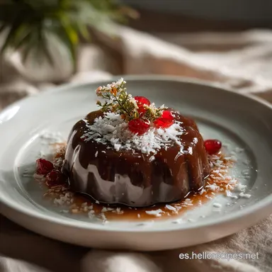 Exquisita Gelatina de Chocolate y Coco: R&aacute;pida y Cremosa Tarjeta de receta