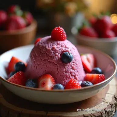 Helado Casero Yogur Moras Fresquito y Sin Heladera Tarjeta de receta