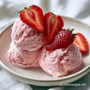 Helado Casero Cremoso de Fresa Tarjeta de receta