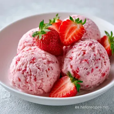 Helado De Fresa Para 4 Personas Tarjeta de receta
