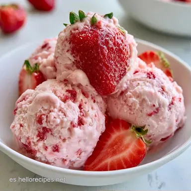 Helado de Fresa con Leche de Coco Tarjeta de receta