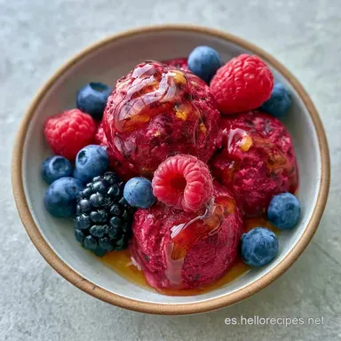 Helado De Fruta Con Yogur Griego Tarjeta de receta