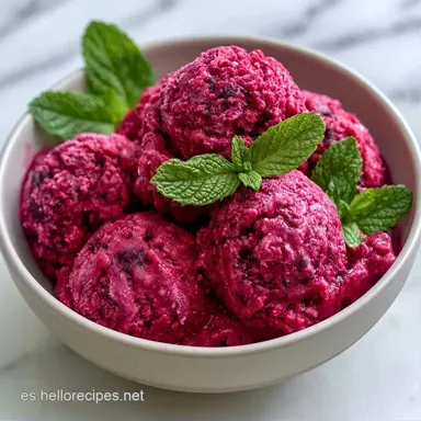 Helado De Frutos Rojos Con Yogur Griego Tarjeta de receta
