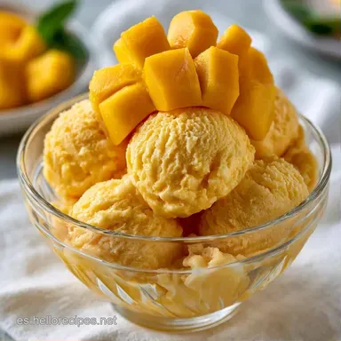 Helado De Mango Para 6 Personas Tarjeta de receta