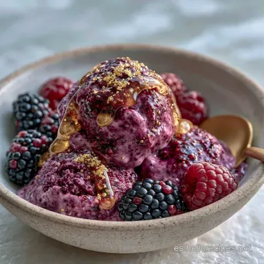 Helado de Mora con Yogur Griego Tarjeta de receta