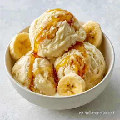 Helado de Pl&aacute;tano Cremoso para 2 Tarjeta de receta