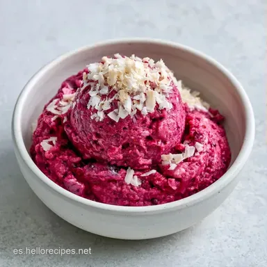 Helado Frutos Rojos Coco Cremoso Tarjeta de receta