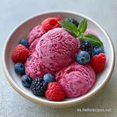 Helado Frutos Rojos con Crema de Coco Tarjeta de receta