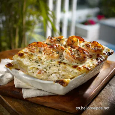 Lasagna de Camarones al Ajo Cremosa: La Receta de Mariscos Elegante Tarjeta de receta