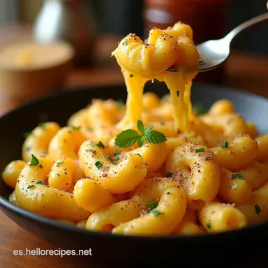 Macarrones con Queso Caseros de Estufa Cremosos Receta R&aacute;pida Tarjeta de receta