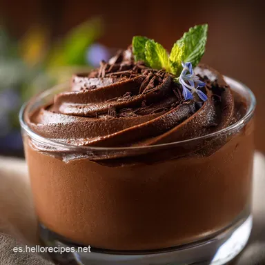 Mousse de chocolate negro Receta cremosa y deliciosa con 70 cacao Tarjeta de receta