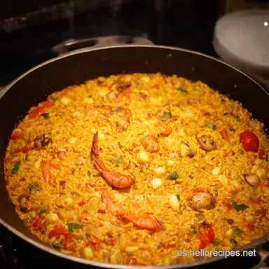 Paella de Marisco de la Abuela Recetas para la Cena F&aacute;ciles Tarjeta de receta