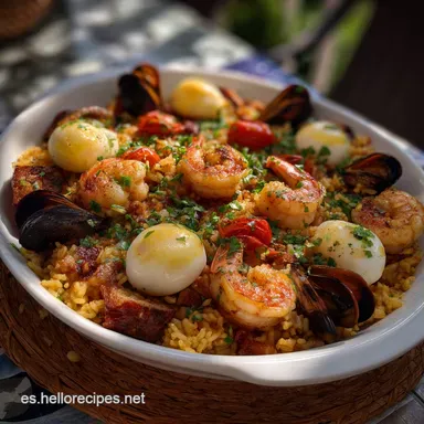 Paella de Marisco Un Festn del: El Secreto del Grano Suelto Tarjeta de receta