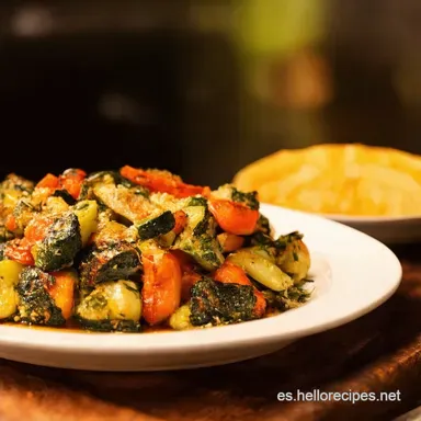 Vegetales a la Parrilla Parrillada Veggie Mediterr&aacute;nea F&aacute;cil Tarjeta de receta