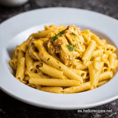 Pasta Cremosa con Pollo Receta F&aacute;cil Que Encanta Tarjeta de receta