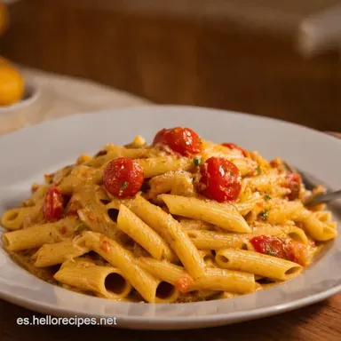 Pasta con tomate aceitunas Mediterr&aacute;neo en tu plato Tarjeta de receta