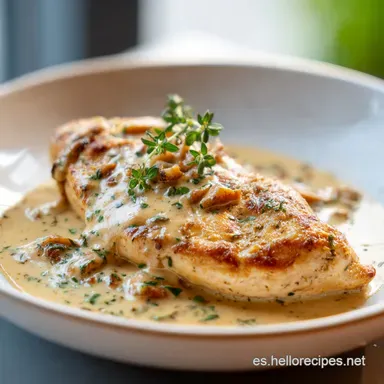 Pechuga Pollo Salsa Ajo en 25 Minutos Tarjeta de receta