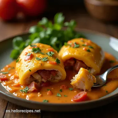 Pechugas de Pollo Rellenas de Jam&oacute;n y Queso Receta F&aacute;cil y Crujiente Tarjeta de receta
