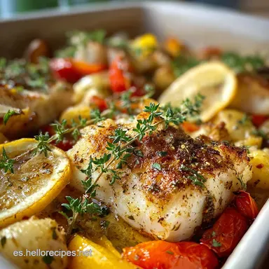 Receta de Pescado al Horno con Lim&oacute;n y Patatas Tarjeta de receta