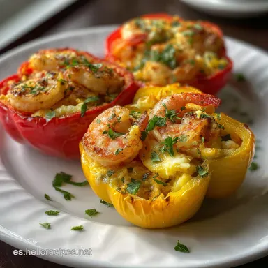 Pimientos Rellenos de Bacalao, Gambas y Huevo: Sabor &Uacute;nico Tarjeta de receta