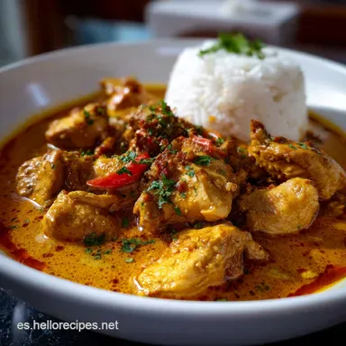 Receta Pollo Al Curry F&aacute;cil Pollo Al Curry Cremoso: El Mejor Sabor Tarjeta de receta