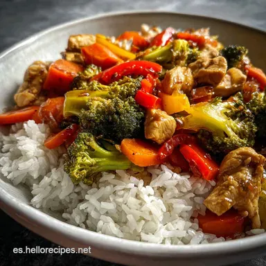 Comida con Pollo y Verduras en 30 Min Tarjeta de receta