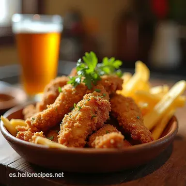 Pollo Frito con Chips El Crujiente Perfecto a la Americana Tarjeta de receta