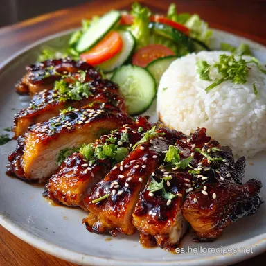 Pollo Al Teriyaki Receta Japonesa para 4 Porciones Tarjeta de receta