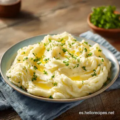 Pur&eacute; de Patatas: Textura de Seda para 6 Porciones Tarjeta de receta