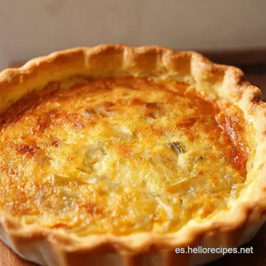 Quiche de Cebolla Caramelizada Receta F&aacute;cil y Deliciosa Tarjeta de receta