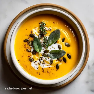 Crema de Calabaza Receta: Aterciopelada y Rostizada para 4 Tarjeta de receta