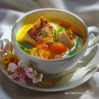 Receta Sopa De Pescado para 4 Raciones Tarjeta de receta