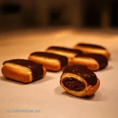 Rel&aacute;mpagos de Chocolate Caseros &Eacute;clairs F&aacute;ciles y Deliciosos Tarjeta de receta