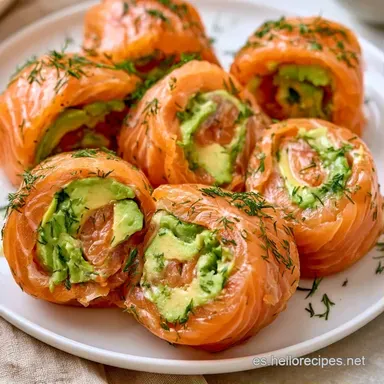 Rollitos de Salmón con Aguacate Tarjeta de receta