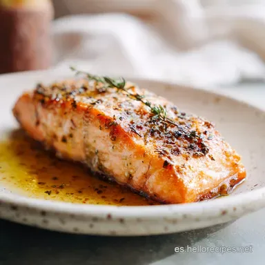 Salm&oacute;n al Horno Jugoso para 4 Porciones Tarjeta de receta