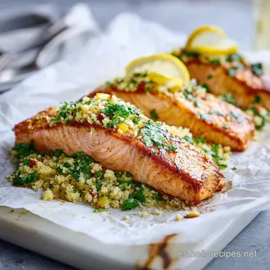 Salm&oacute;n al Vapor Sedoso en 22 Minutos Tarjeta de receta