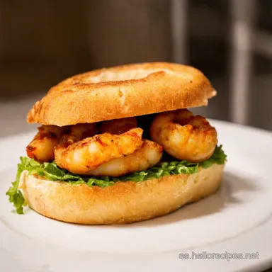 Sandwich de Camarones Ay Caramba Receta Playera Fácil Tarjeta de receta