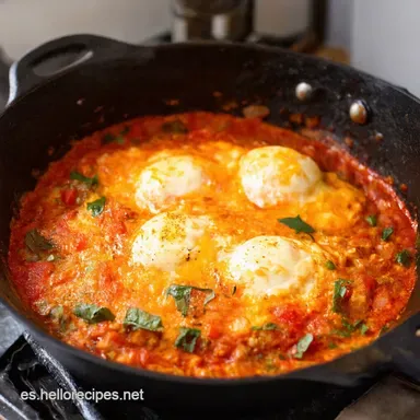 Shakshuka Casera Receta F&aacute;cil y Picantita Tarjeta de receta