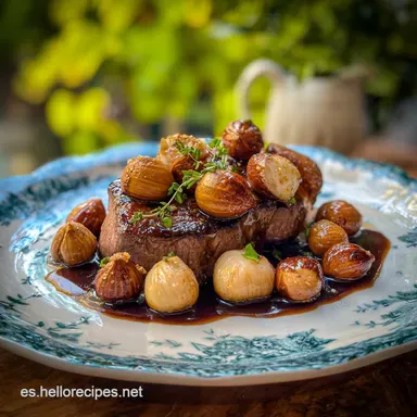 Solomillo con Casta&ntilde;as: Receta Pedro Xim&eacute;nez Tarjeta de receta