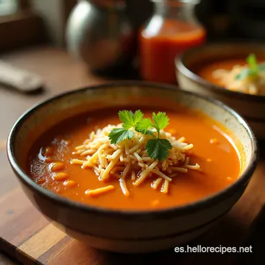 Sopa Azteca Casera El Caldito Consentido de la Abuela Tarjeta de receta