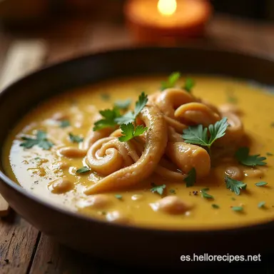 Receta de Sopa de Champi&ntilde;ones con Pollo Cremosa y F&aacute;cil 60 Minutos Tarjeta de receta