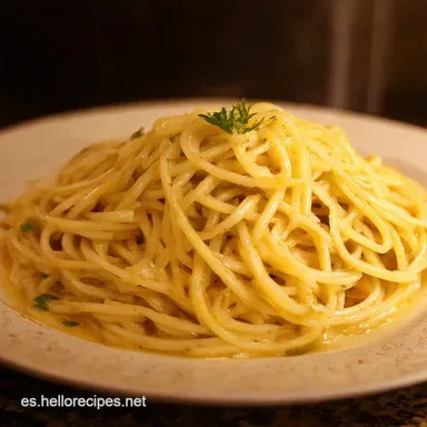 Comidas Faciles Aglio e Olio A la Espa&ntilde;ola R&aacute;pido Tarjeta de receta