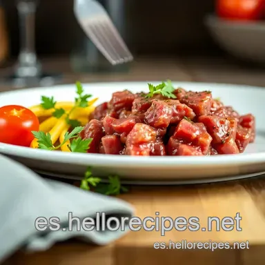 Steak Tartar de la Abuela: &iexcl;Un Cl&aacute;sico con Toque Espa&ntilde;ol! Tarjeta de receta
