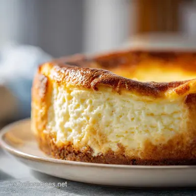 Tarta de Queso al Horno: Cremosa, para 10 Raciones Tarjeta de receta