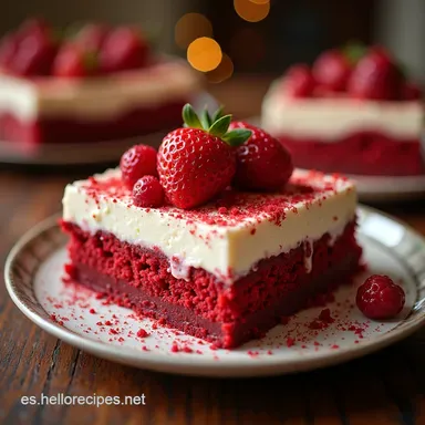 Tarta Red Velvet San Valent&iacute;n Para Enamorar Tarjeta de receta