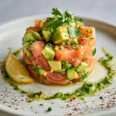 Tartar De Salmn: Frescor C&iacute;trico y Untuosidad Tarjeta de receta